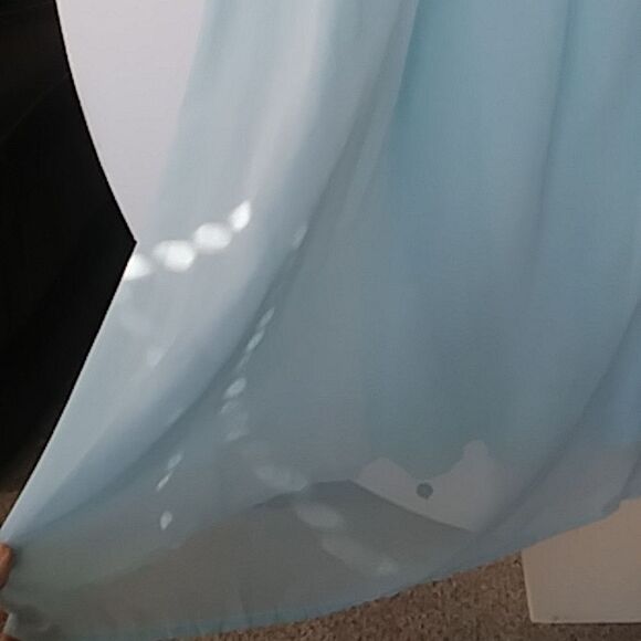 Nightie 50s Style Chiffon Sheer Baby Blue with Lining Spaghetti Straps size XL - Picture 3 of 9